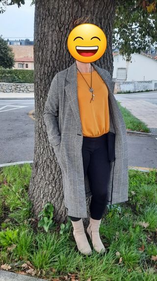 Abrigo cuadros H&M 36-S