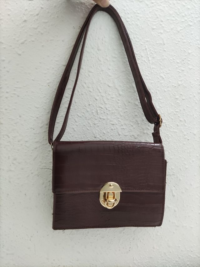 Bolso bandolera piel de cocodrilo