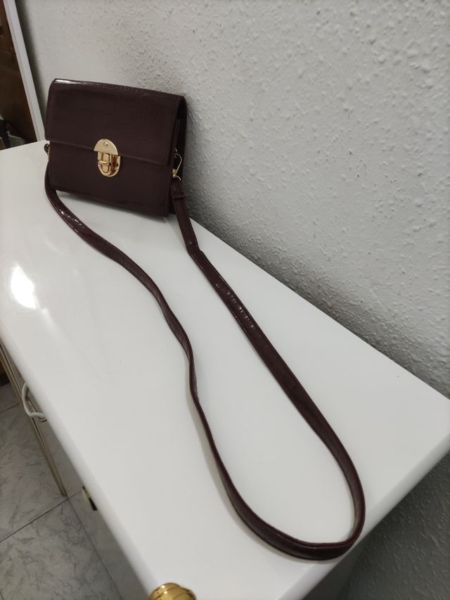 Bolso bandolera piel de cocodrilo