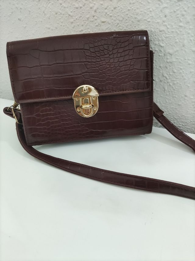 Bolso bandolera piel de cocodrilo