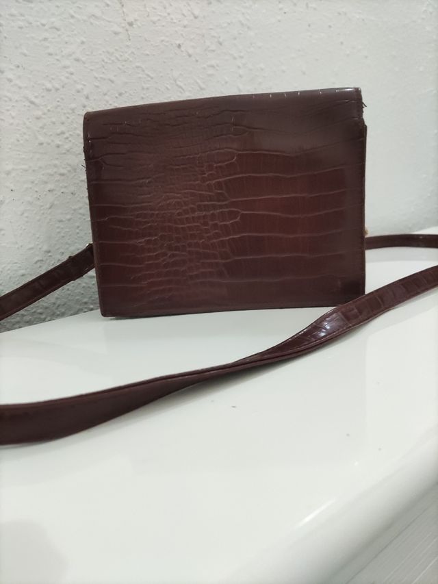 Bolso bandolera piel de cocodrilo
