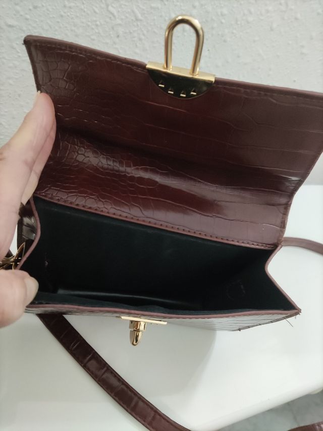 Bolso bandolera piel de cocodrilo