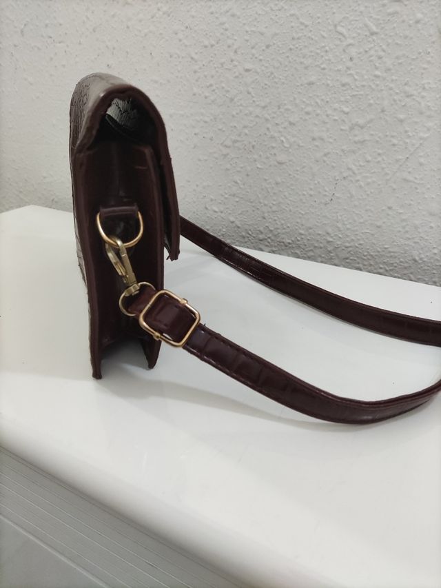 Bolso bandolera piel de cocodrilo