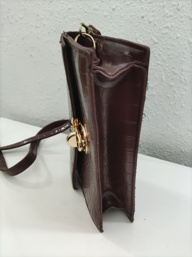 Bolso bandolera piel de cocodrilo