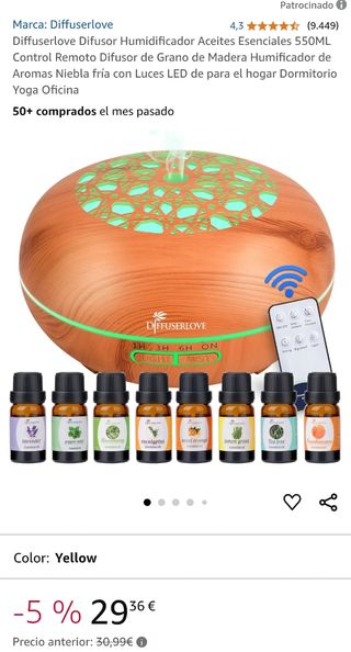 Humidificador colores, mando a distancia