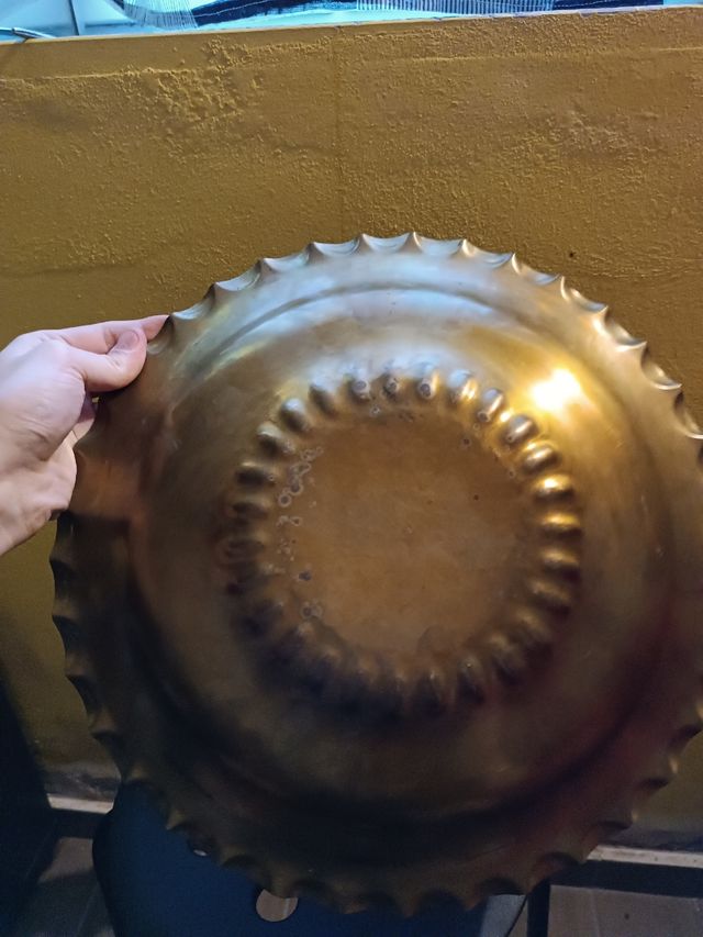 Brocca e piatto in ottone vintage