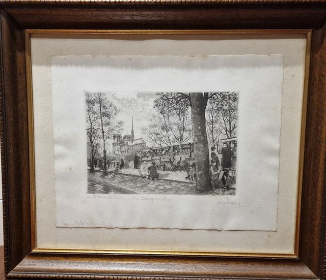 Aguafuerte original vintage, firmado