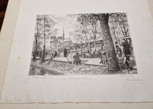 Aguafuerte original vintage, firmado
