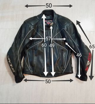 Cazadora motociclismo cuero XL Medidas indicadas. 