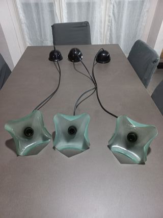 TRE faretti sospensione in vetro spesso