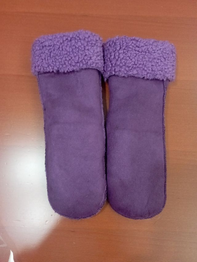 Muffole scamosciato con ecopelliccia taglia L/XL