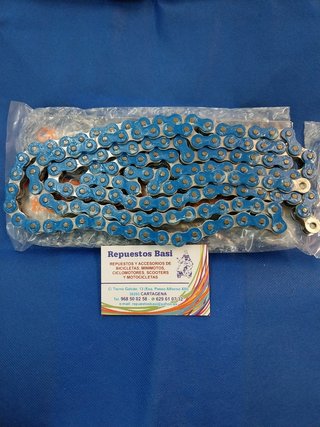 CADENA 420 REFORZADA 140 PASOS COLOR AZUL