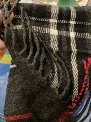 Sciarpa  da uomo quadri grigio/rosso