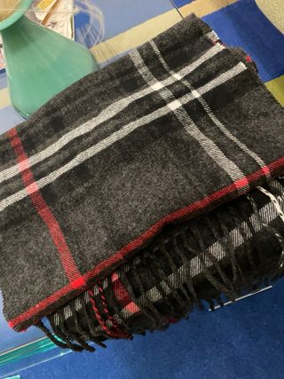Sciarpa  da uomo quadri grigio/rosso