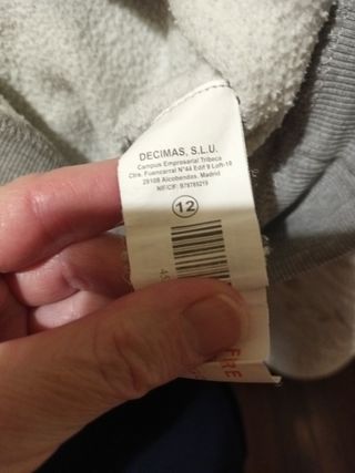 Sudadera niño gris 12 años con capucha