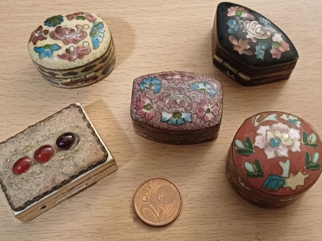 Cajitas vintage joyas incrustaciones