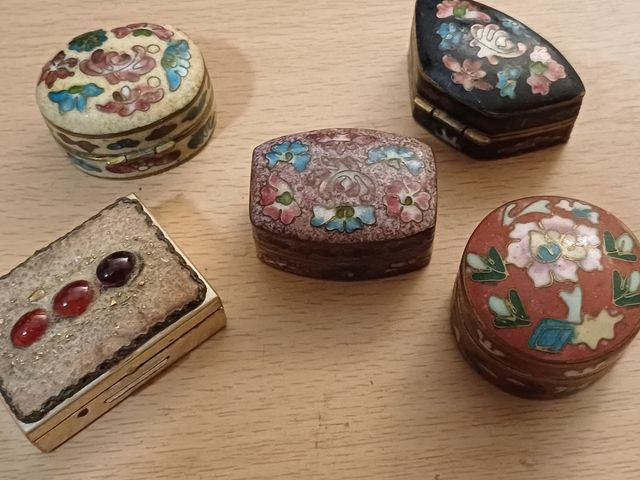 Cajitas vintage joyas incrustaciones