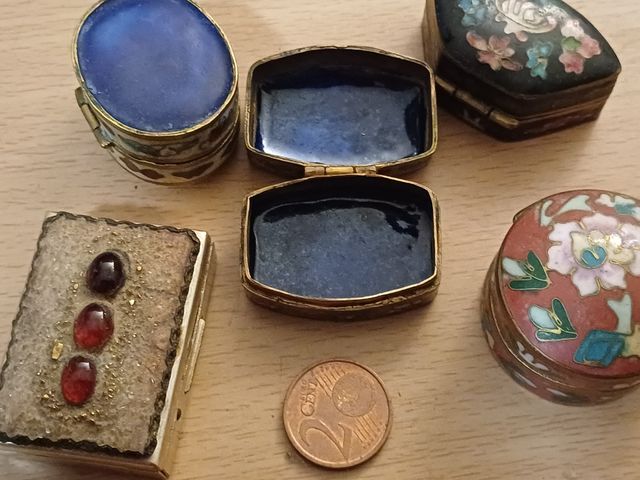 Cajitas vintage joyas incrustaciones