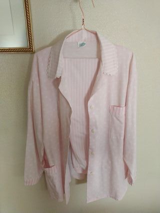 Pijama de rayas y topos rosas y blancos