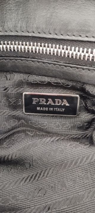Borsa baguette Prada vera pelle nera 
