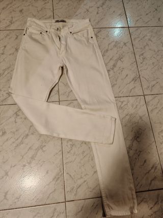 Pantalón vaquero blanco hombre