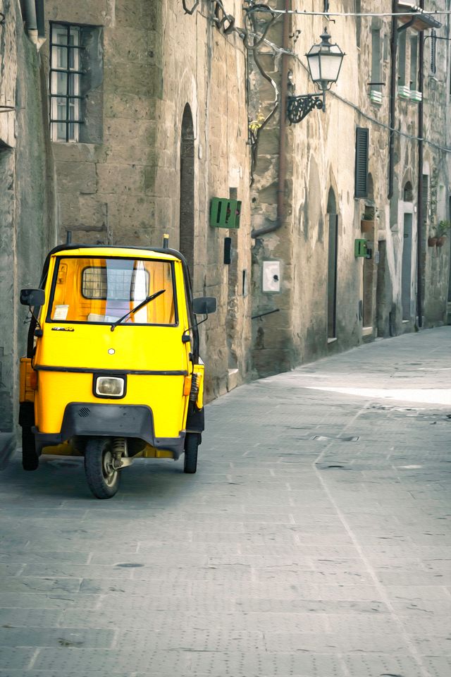 Poster fotografico stile vintage di borgo toscano