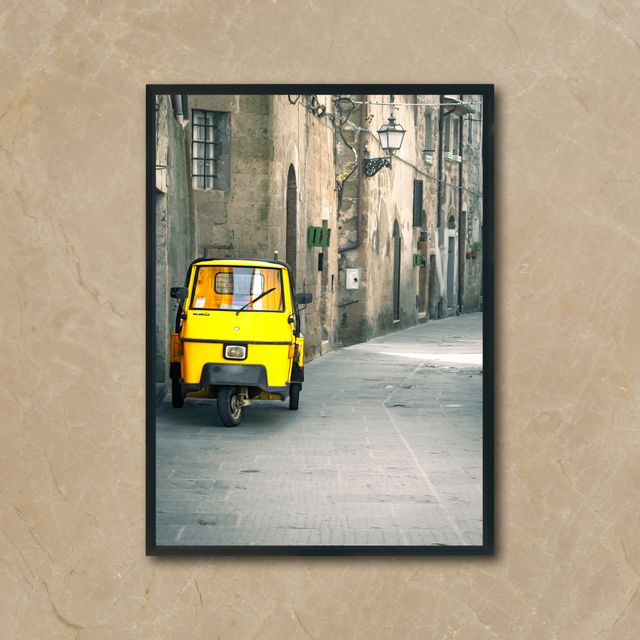 Poster fotografico stile vintage di borgo toscano