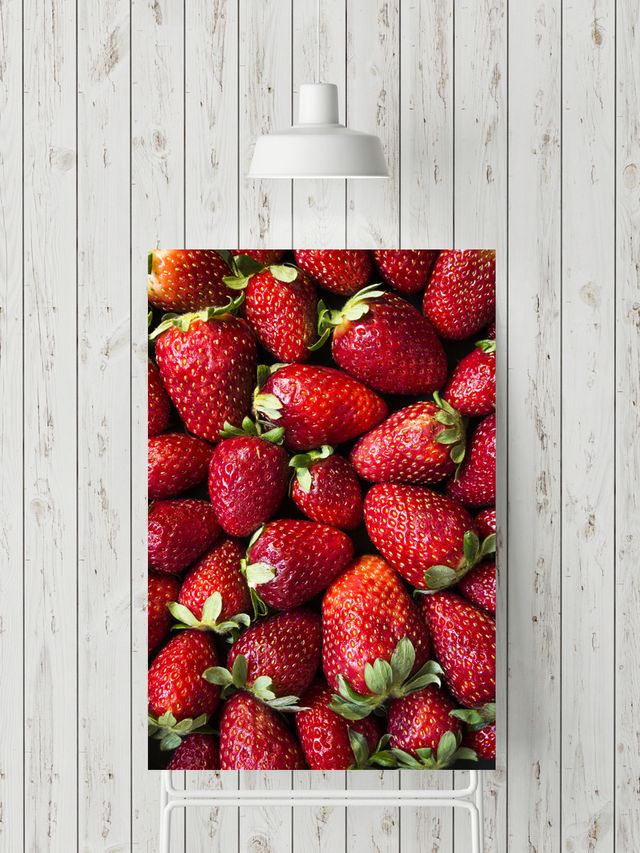 Poster fotografico con pattern di fragole rosse