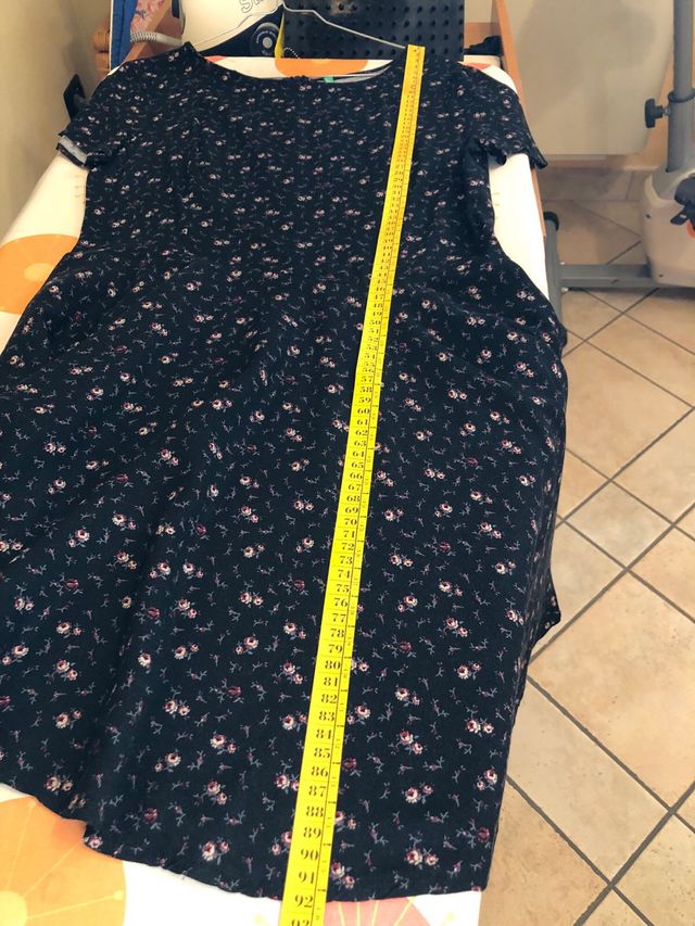 Abito nero fiorellini Benetton tg M