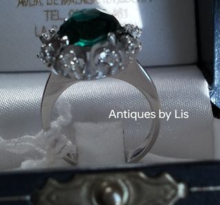 Vintage silver ring 💍 green 💚🍏