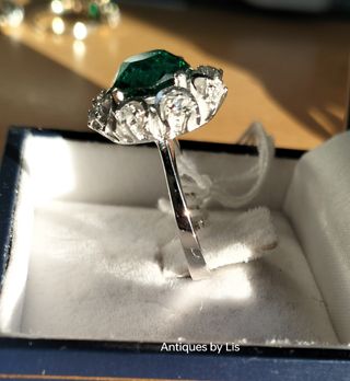 Vintage silver ring 💍 green 💚🍏