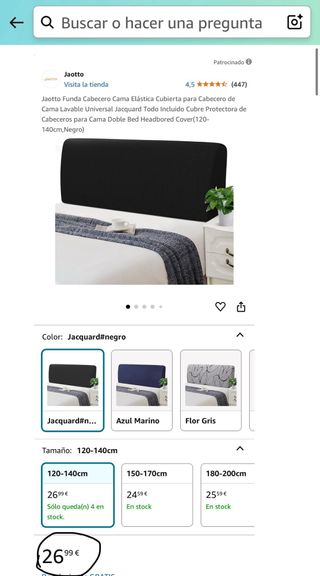 Funda Negra para Cabecero NUEVA 
