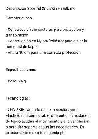 Cinta sportful para la cabeza 