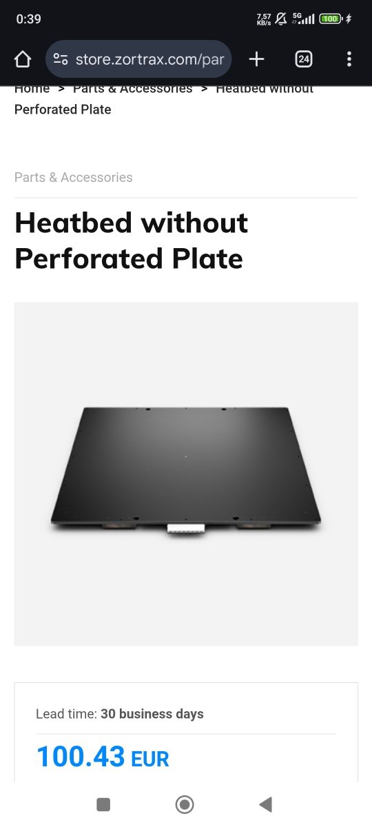 Cama caliente (Heatbed) Zortrax M200