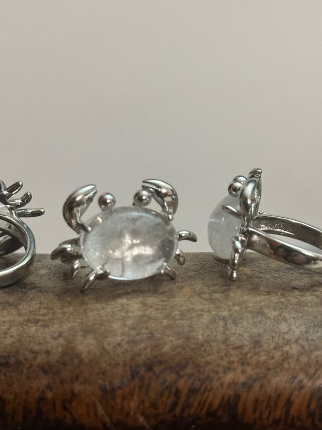 Anello granchio Quarzo ialino