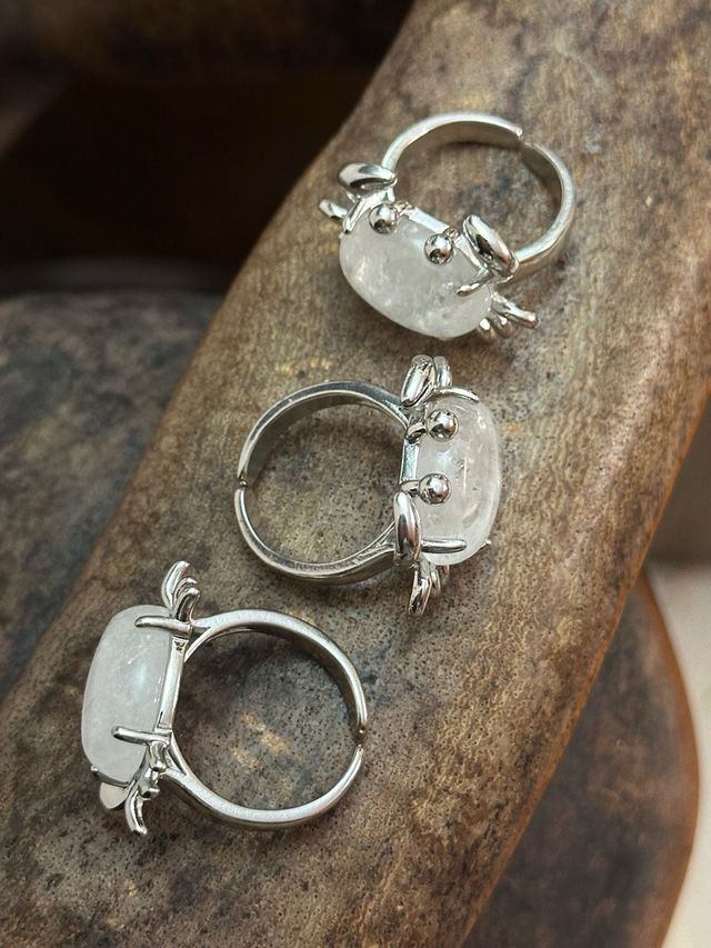 Anello granchio Quarzo ialino