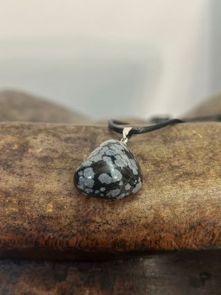 Ciondolo ossidiana fiocco di neve