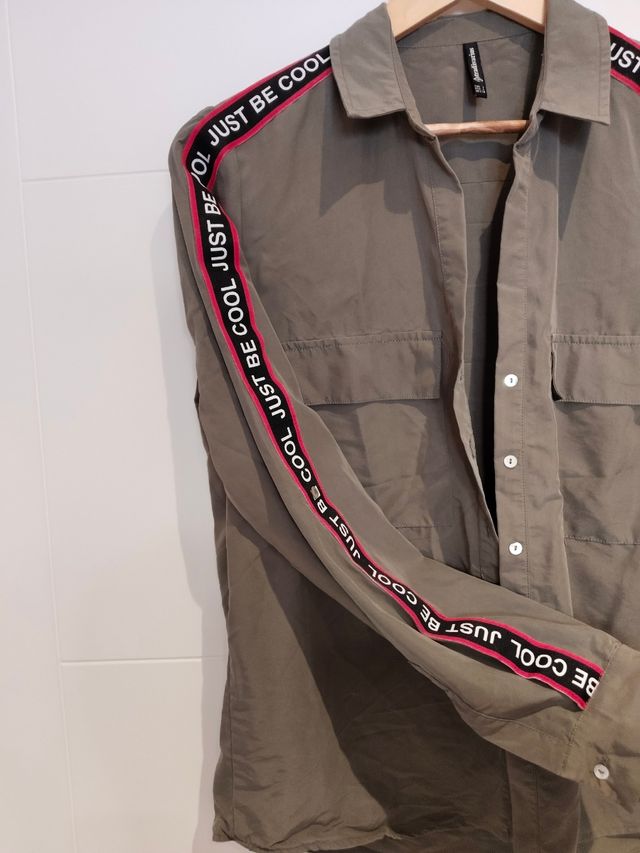 Camisa verde militar talla L