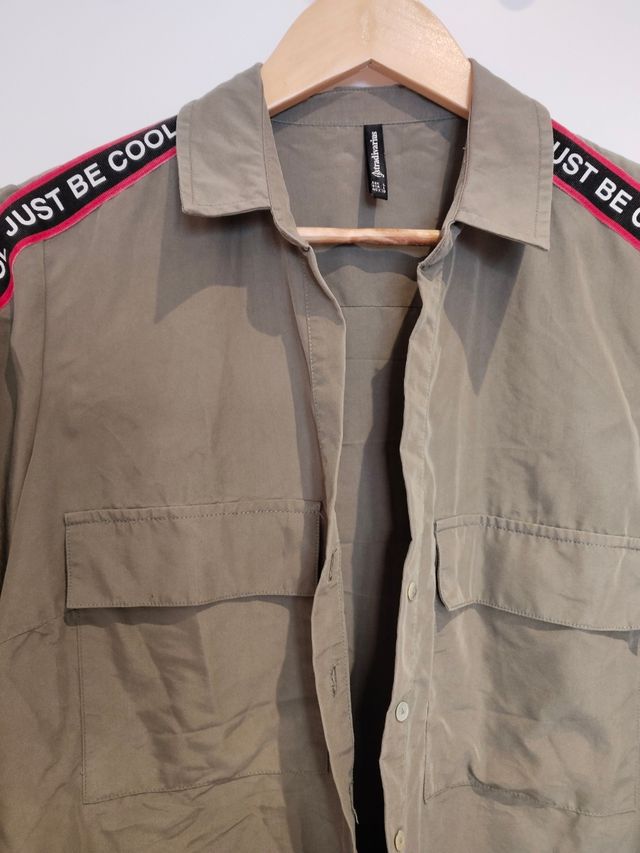 Camisa verde militar talla L