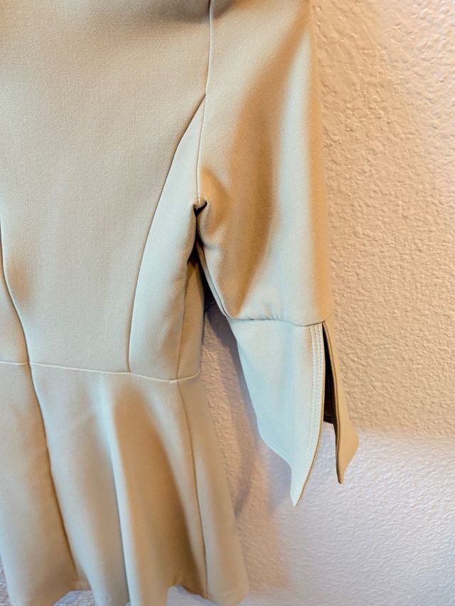 Vestido Zara XS manga larga azul gris