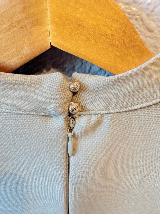 Vestido Zara XS manga larga azul gris