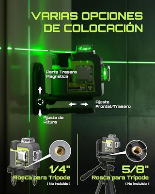 Nivel láser automático con baterías recargables