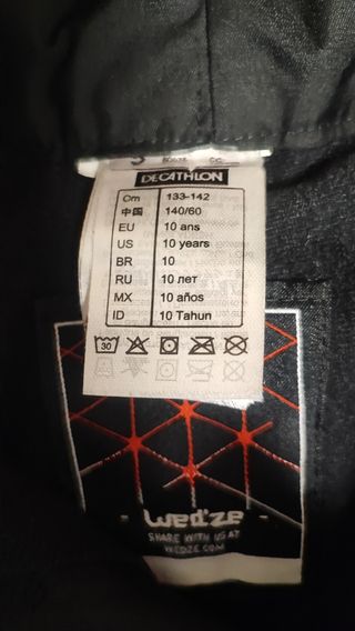 Pantalón esqui 10 años