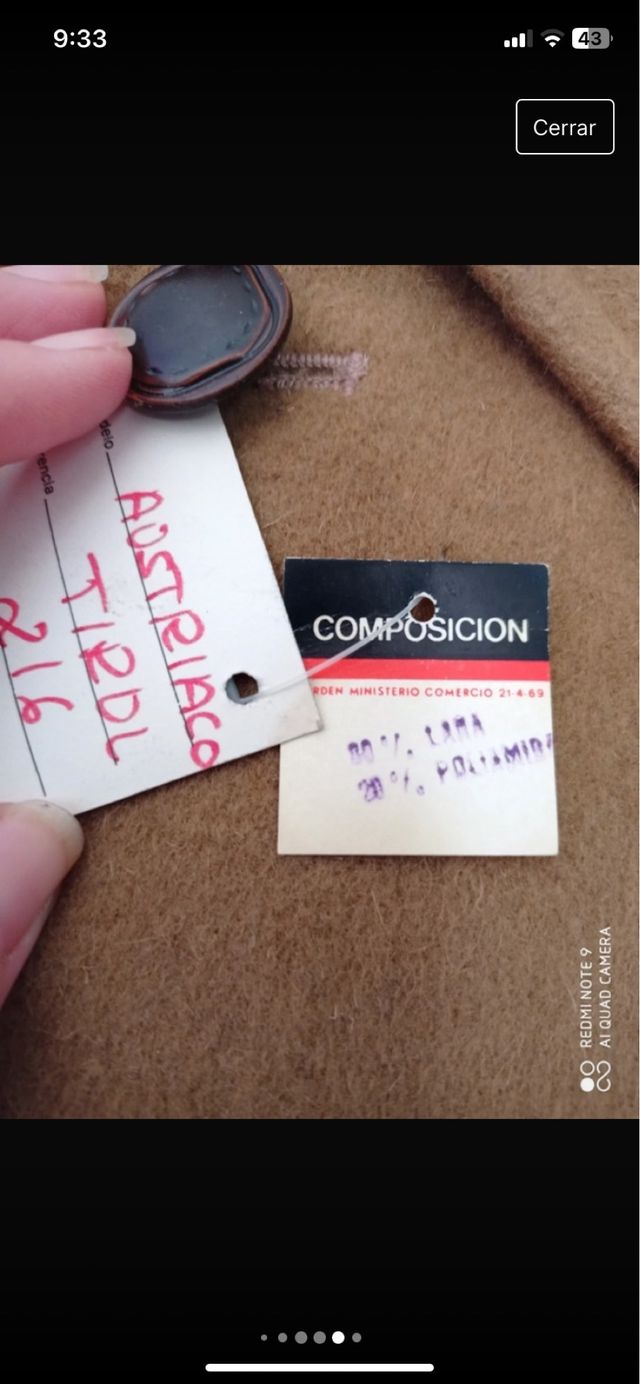 Abrigo talla 14 años 