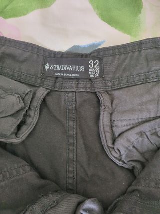 Pantalon tejano cargo negro niña