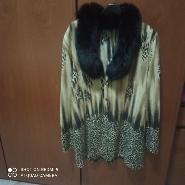 Cardigan animalier coordinato