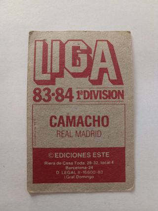 Cromo  Liga 83/84 Camacho