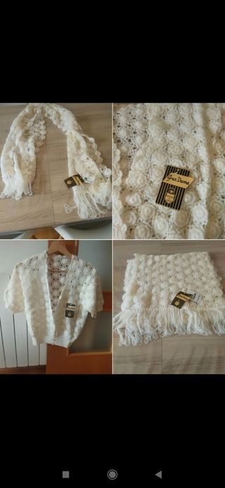 Conjunto de rebeca y bufanda de lana