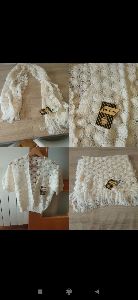 Conjunto de rebeca y bufanda de lana