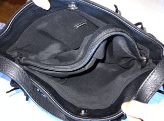 Bolso negro ante y polipiel flecos 